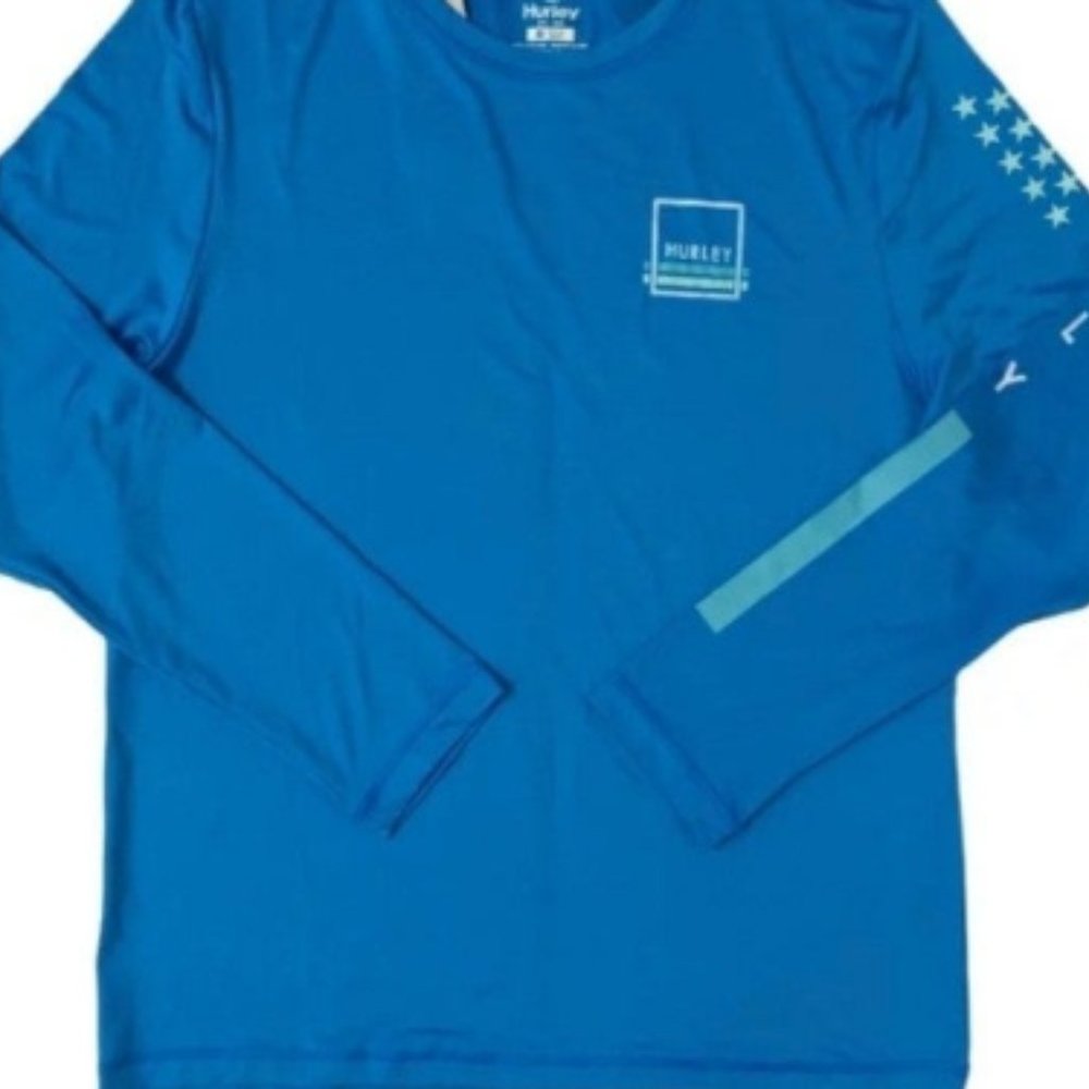 Hurley Men's Long Sleeve Moisture Wicking Graphic Rash Guard Shirt